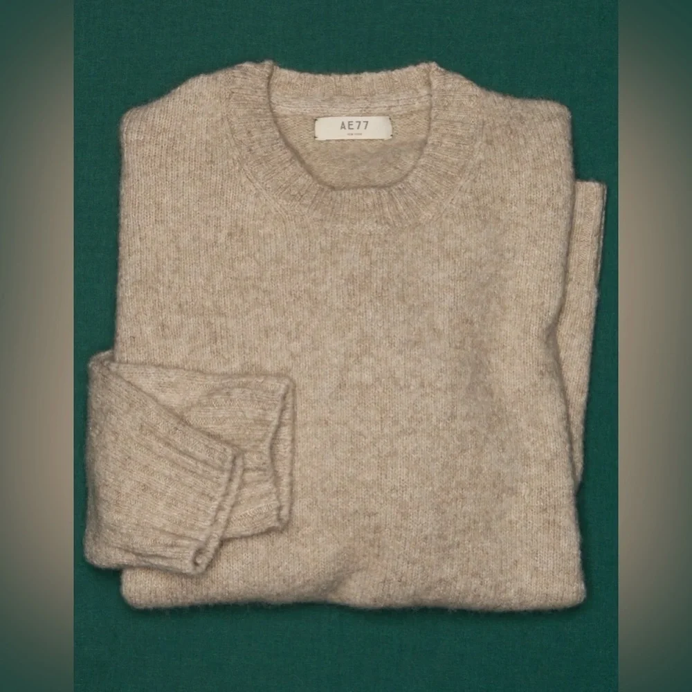 AE77 Premium Alpaca-Blend Sweater in Light Brown American Eagle